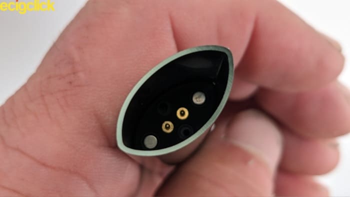 Inside the battery section of the Apollo pod kit