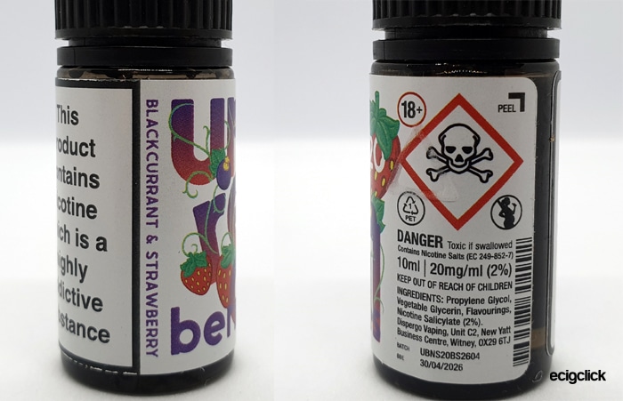 unreal berries 10ml label