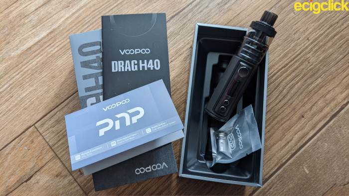 Voopoo Drag H40 pod kit unboxed