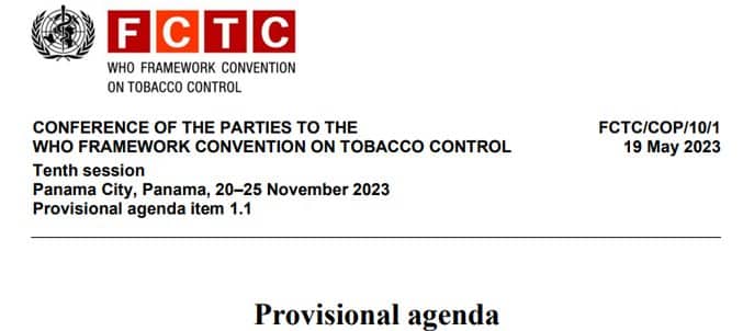 cop10 fctc agenda