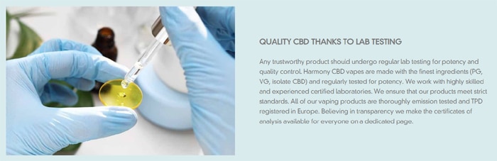 harmony cbd quality