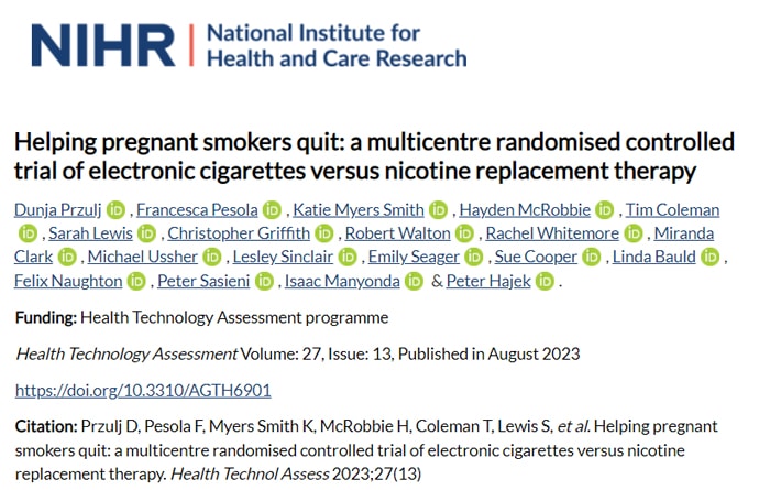 nihr pregnant vaping