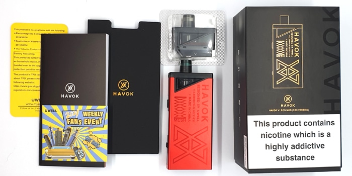 Uwell Havok contents