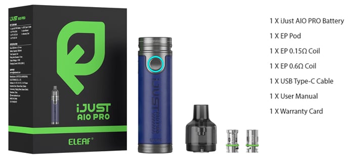 ijust aio pro 5ml contents