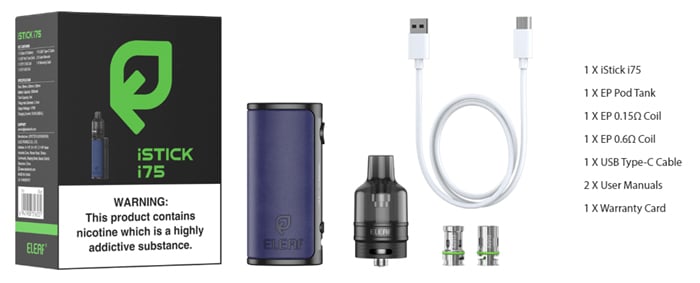 istick i75 contents 5ml