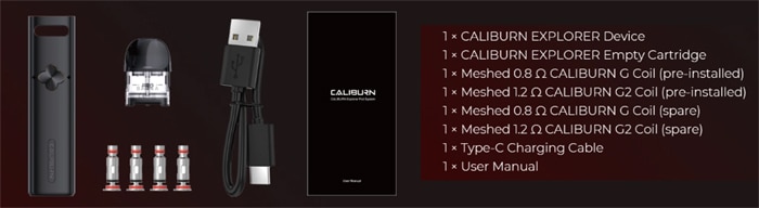 caliburn explorer contents