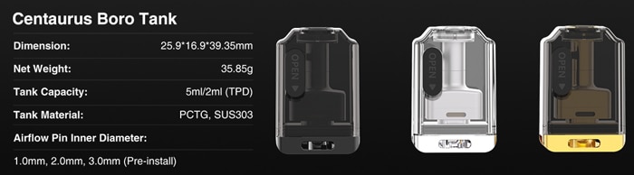 centaurus boro tank specs