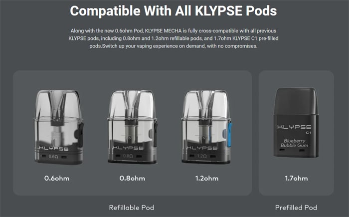 innokin klypse mecha pod options