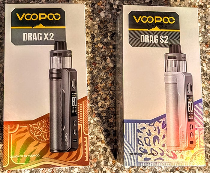voopoo drag x2 and s2 boxes