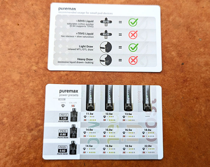 puremax cartridge wattage