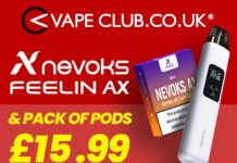 Vape Deal!! Nevoks Feelin AX + Free Pods! feelin ax deal