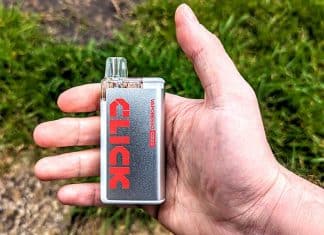 vaporesso coss click in hand