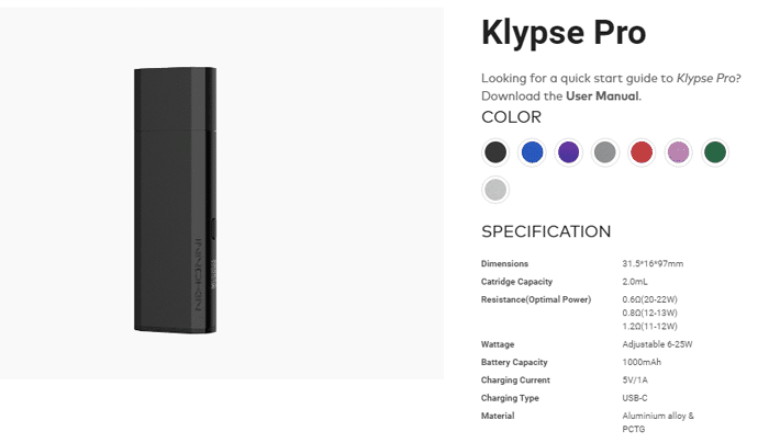 klypse pro specs