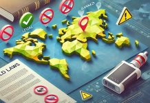 vaping laws - world map