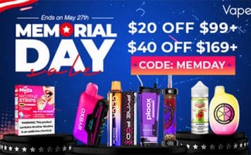 memorial vape sale