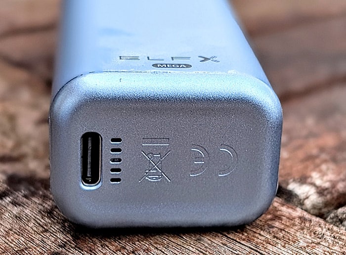 elf bar elfx mega usb c charge port