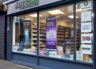 vape shop window