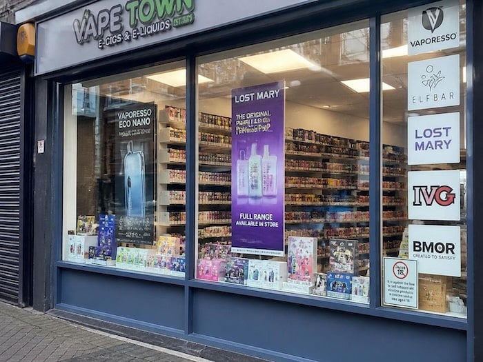 vape shop window