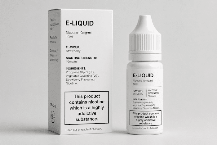 e-liquid packaging plain